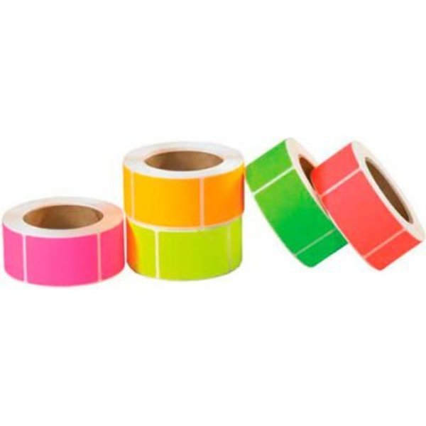 Box Packaging Rectangular Inventory Labels, 5"L x 3"W, 5 Fluorescent Colors, Roll of 5000 DL1234